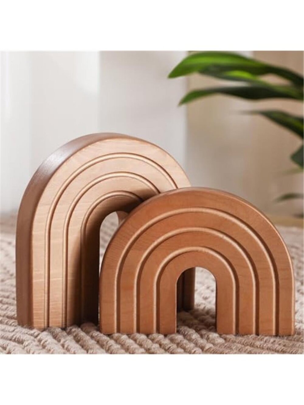 Set of 2 Wooden Arch Decor Boho Wood Rainbow Arch Decorative Objects Shelf Decor